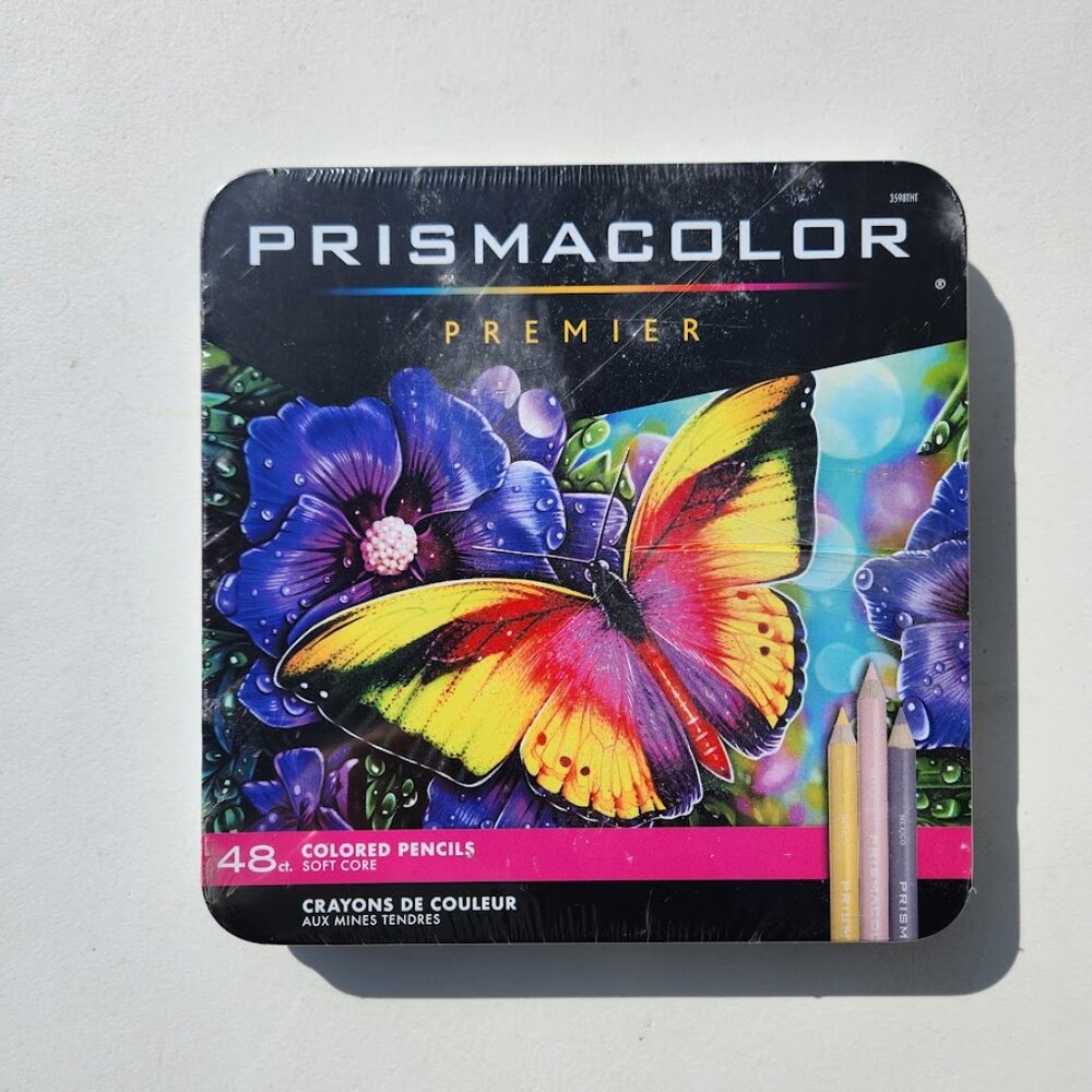 NEW Prismacolor Premier Colored Pencils Soft Core 48 Pack Art Supplies in a Tin